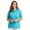 Turquoise, variant on Women's Short Sleeve Pique Knit Polo Shirt in Relaxed Fit Pocketless Jersey