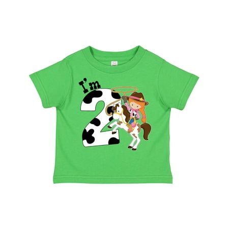 

Inktastic I m Two-cowgirl Riding Horse Birthday Gift Toddler Toddler Girl T-Shirt