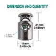 thumbnail image 2 of Unique Bargains 100 Pcs Spring Cord Lock Plastic Cord End Fastener Single Hole Toggle Stoppers Sliders Silver Black, 2 of 7