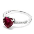 thumbnail image 4 of Gem Stone King 1.84 Cttw Red Created Ruby Ring in 925 Sterling Silver | 8MM Heart Ring for Women | Available in Size 5, 6, 7, 8, 9, 4 of 6