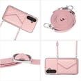 thumbnail image 3 of Allytech Galaxy S23 FE Wallet Case with Shoulder Strap, RFID Blocking Luxury PU Leather Shockproof Cards Slots Stand Anti-Scratch Magnetic Closure Phone Case for Samsung Galaxy S23 FE, Pink, 3 of 9
