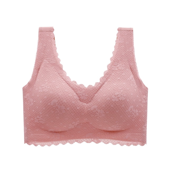 Soutiens-gorge à Couverture Complète pour Femmes, Soutien-Gorge Rembourré, Encolure en V, Style Longline, W-930, Roses, TG