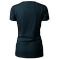 thumbnail image 3 of H2H Women Casual Slim Fit T-Shirt Top Short Sleeve Cotton Basic Designed NAVY US S/Asia M (CWTTS244), 3 of 6