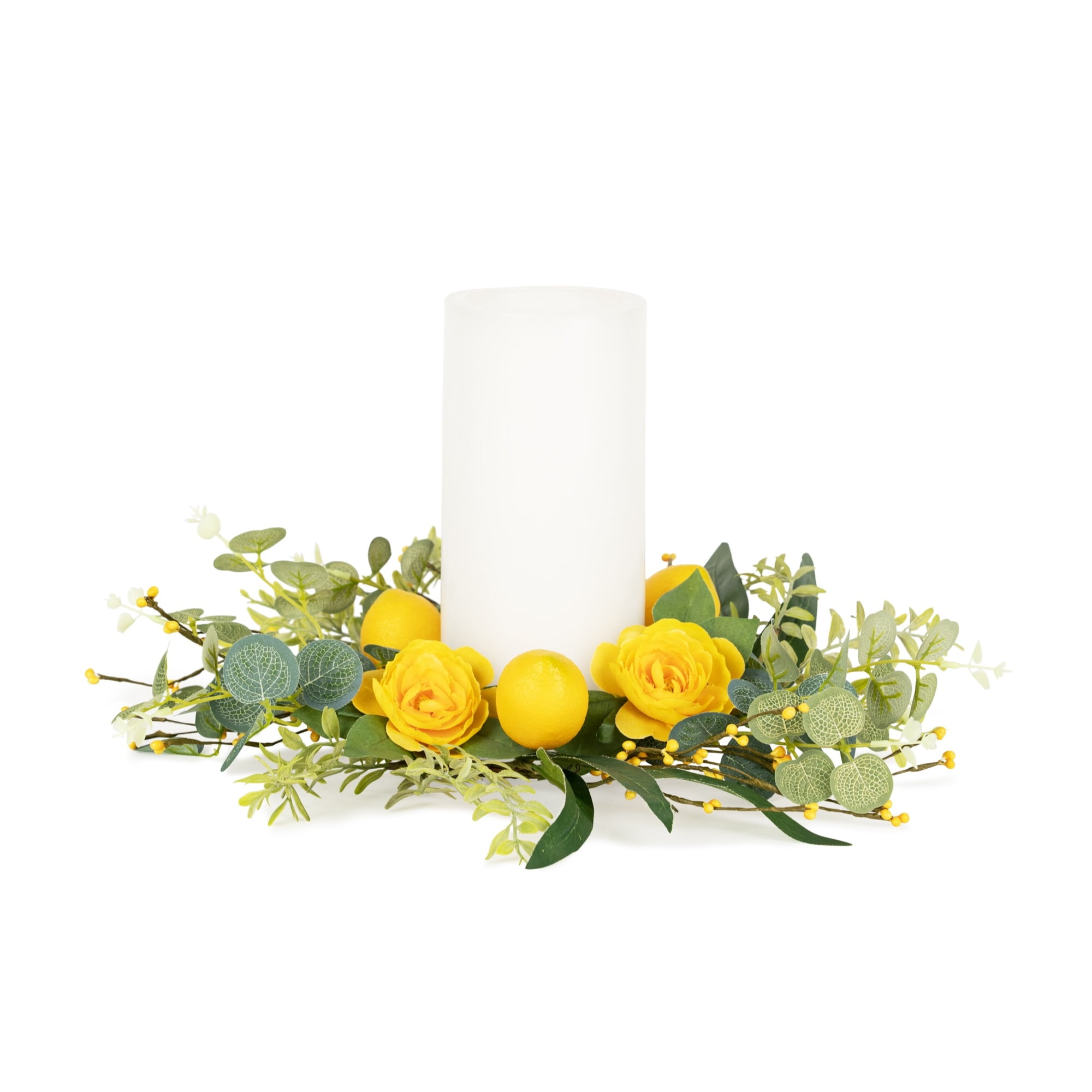 Lemon and Berry Candle Ring 17"D Fabric/Foam (Fits a 4" Candle)