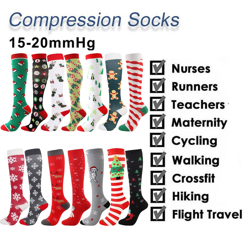 Christmas Socks ,14 Pairs Pressure Compression Socks