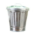 thumbnail image 2 of Deyuer Desktop Trash Can Large Capacity with Lid Bucket Shape Stainless Leakproof Garbage Storage Coated Large Opening Waste for Home,Silver, 2 of 8