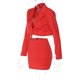 thumbnail image 4 of Falda Conjunto de 2 piezas para mujer, conjunto informal de 2 piezas a juego, conjuntos de trabajo cortos ajustados y pequeños Ygjytge Naranja L para Mujer, 4 of 9