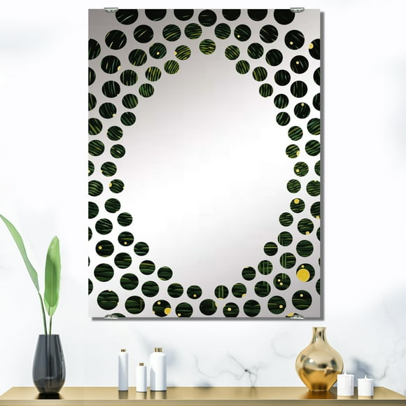 Designart "Eco Journey Path to Ecology II" Abstract Landscapes Oversized Wall Mirror - Modern Landscapes Entryway Big Wall Mirror - Multiple Color Options