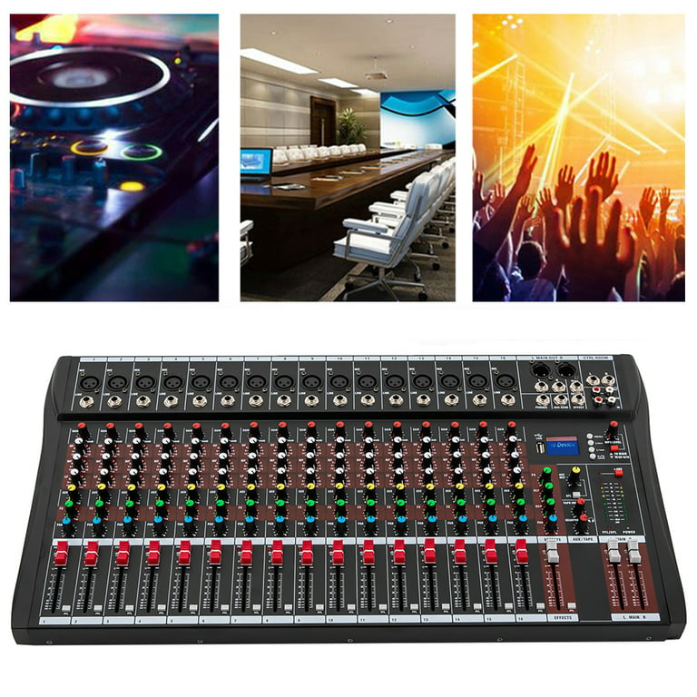 Miumaeov Bluetooth Studio Audio Mixer Sound Mixing Console Desk System  Interface w/USB Drive for PC Recording Input AC 110V 50Hz 18W for  Professional