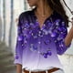 thumbnail image 2 of Mujeres Casual Turndown Collar Impreso Suelto Manga Larga Tops Blusa Botones Cardigan Odeerbi ODB-6, 2 of 5