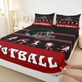 thumbnail image 3 of jejeloiu Rugby Twin 3-Piece Sheet Set,Black Football Helmet American, 3 of 7