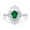 Green Emerald CZ, variant on Pear Engagement Ring Baguette Simulated Peridot CZ 925 Sterling Silver Size 5