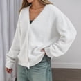 thumbnail image 2 of Ediodpoh Womens Cardigan Sweaters Soft Knit Cardigan Long Sleeve Open Front Loose Fit Casual Outwear Cozy Fall Winter White L, 2 of 9