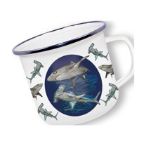 Anamelware Nature Collection - Shark by Deluxebase. 16 fl oz Large Enamel Mug. Reusable Shark Mug for Soup, Cold Drinks & Hot Drinks. Animal Coffee Mug for Camping, Travel & Cute Gifts.