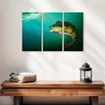 thumbnail image 2 of Elephant Stock Peacock Bass Wall Art - Horizontal Multi Panel Canvas - Living Room Wall Decor - Animal Multi Panel - Teal And Yellow Decor - 23" x 14", 2 of 4
