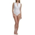 thumbnail image 2 of CALVIN KLEIN Women's White Tummy Control Keyhole Removable Cups High Neck One Piece Swimsuit 4, 2 of 2