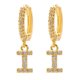 thumbnail image 1 of Xihbxyly Pendientes Delicados, Aros con Iniciales de Diamantes de Imitación Brillantes, Diseño de Letras Del Alfabeto Chapadas En Oro, Accesorio Elegante para Cualquier Atuendo, Ocasiones Especiales,, 1 of 2
