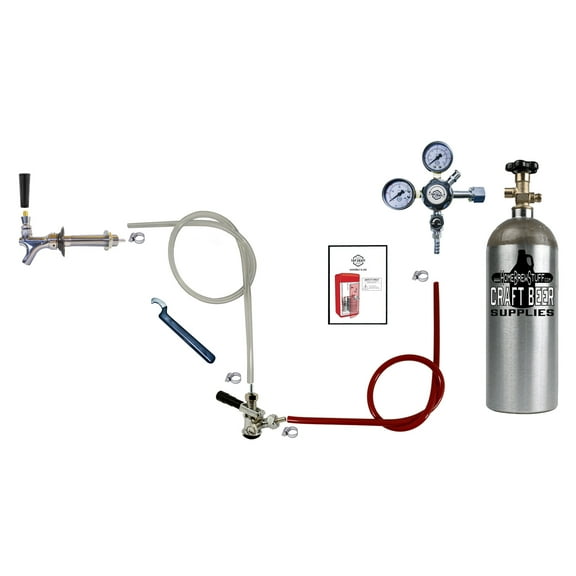 Homebrewstuff Door Mount Draft Beer Kegerator Conversion Kit Single Tap Sankey D & Co2 Tank