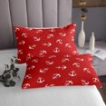 thumbnail image 3 of Erosebridal Ensembles de Couvre-Lit Ancre Océan Format Simple, Courtepointe Nautique de Mer, Ensembles de Courtepointe Rouge et Blanc pour Lit Format Simple, Décoration de Chambre Marine en Microfibre, 2 Pcs, 3 of 5