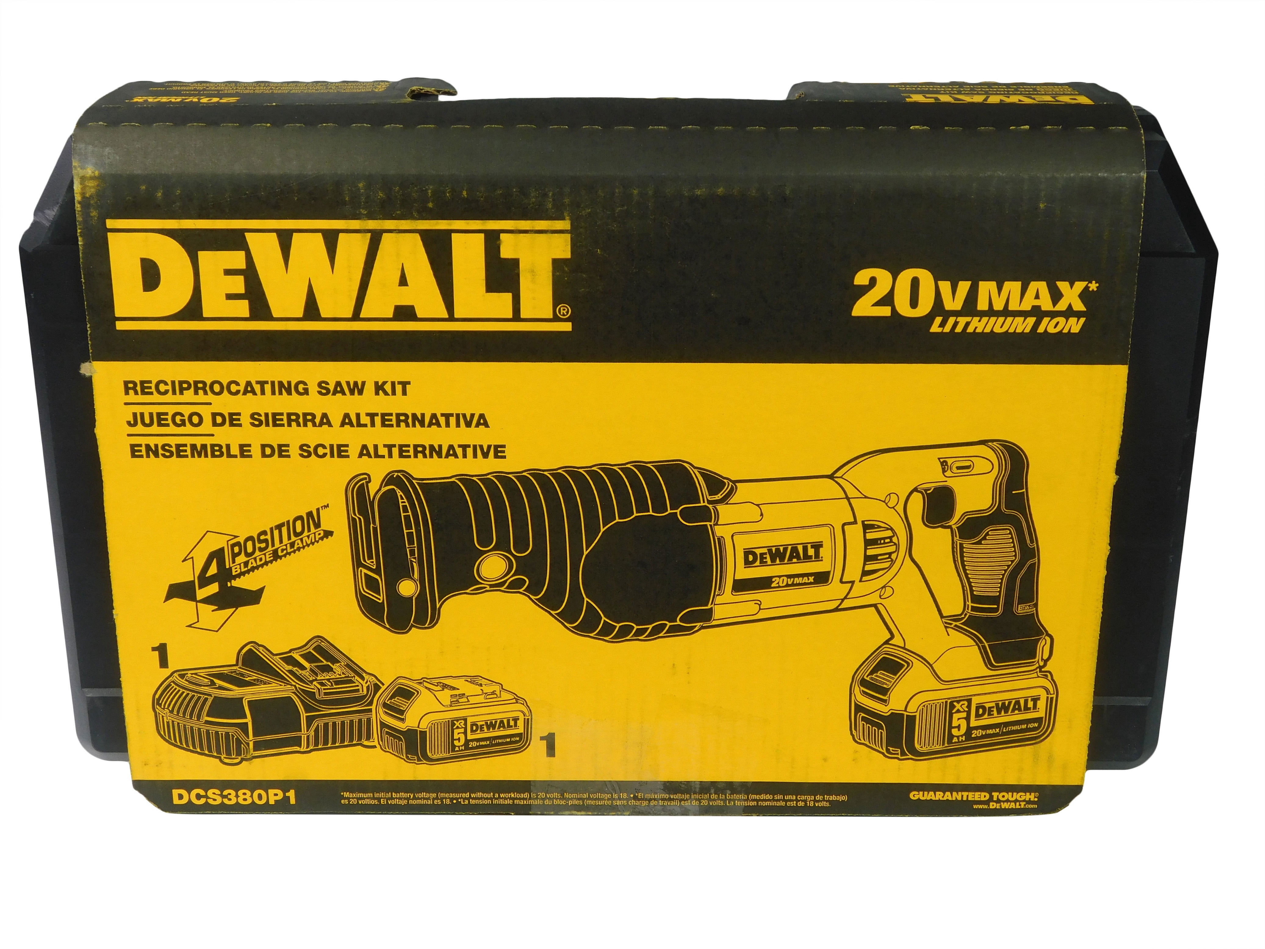 DeWalt 20V MAX Lithium Ion Reciprocating Saw Kit, 5 A-h Lithium-Ion, 1 1/8 in Stroke L