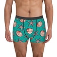 thumbnail image 1 of Balery Starfish and Shell Calzoncillos bóxer para hombre, ropa interior de algodón suave y transpirable con cinturilla de nailon-Medium, 1 of 5