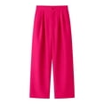 thumbnail image 4 of FUYUDY Women's High Waisted Straight Leg Pants Flat Front Casual Work Trousers with Pockets, 4 of 4