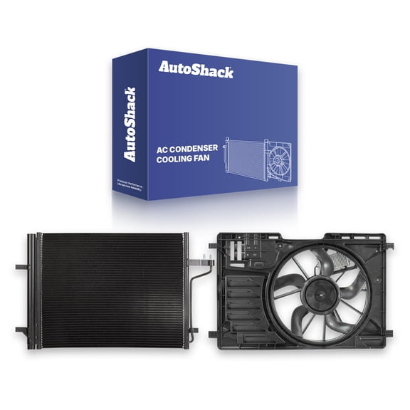 AutoShack Air Conditioning A/C Condenser Radiator Cooling Fan Assembly | Replacement for 2013-2016 Ford Escape | 2-PC