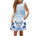 thumbnail image 5 of TGSLY Girls Summer Princess Dresses Cute Flower Printed Sleeveless Suspender Flared Skater Dress Loose Flowy Swing Beach Vacation Sundress with Pockets Multicolor#37 5 Years, 5 of 9