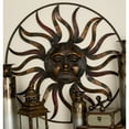 thumbnail image 3 of DecMode Rustic Metal Round Sun Face with Rays Wall Décor, 36"D Features Brown Distressed Tarnished Surface, 3 of 15