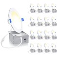 thumbnail image 1 of Ensenior Lot de 16 Plafonniers Encastrés Ultra-Fins 4 Pouces avec Boîtier de Jonction, 3000K/4000K/5000K Sélectionnable, 9W 75W Eqv, Downlight Dimmable, Haute Luminosité 750LM - Certifié ETL, 1 of 2