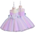 thumbnail image 6 of Godderr Toddler Newborn Girls Princess Dress 1M-3Y Christmas Girls Flower Dress Lace Rainbow Tulle Pageant Wedding Dresses Baby Sleeveless Mesh Rainbow Dress for Wedding Party, 6 of 7