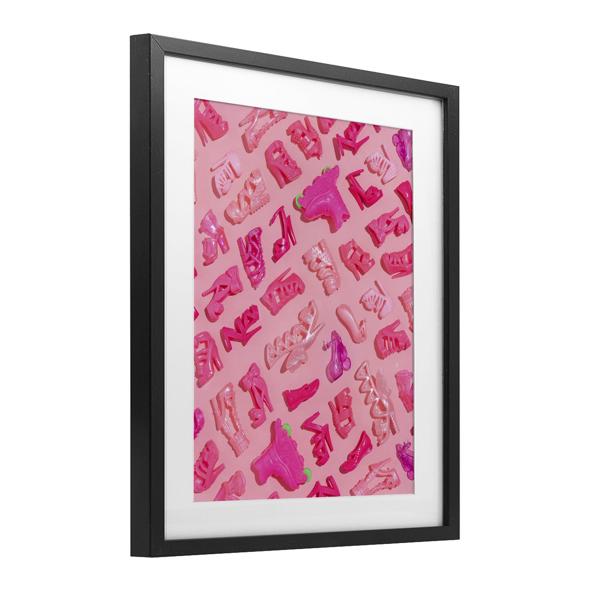 Stupell Industries Tiny Doll Shoes Pink Black Framed Print Under Glass, design by LISH Creative