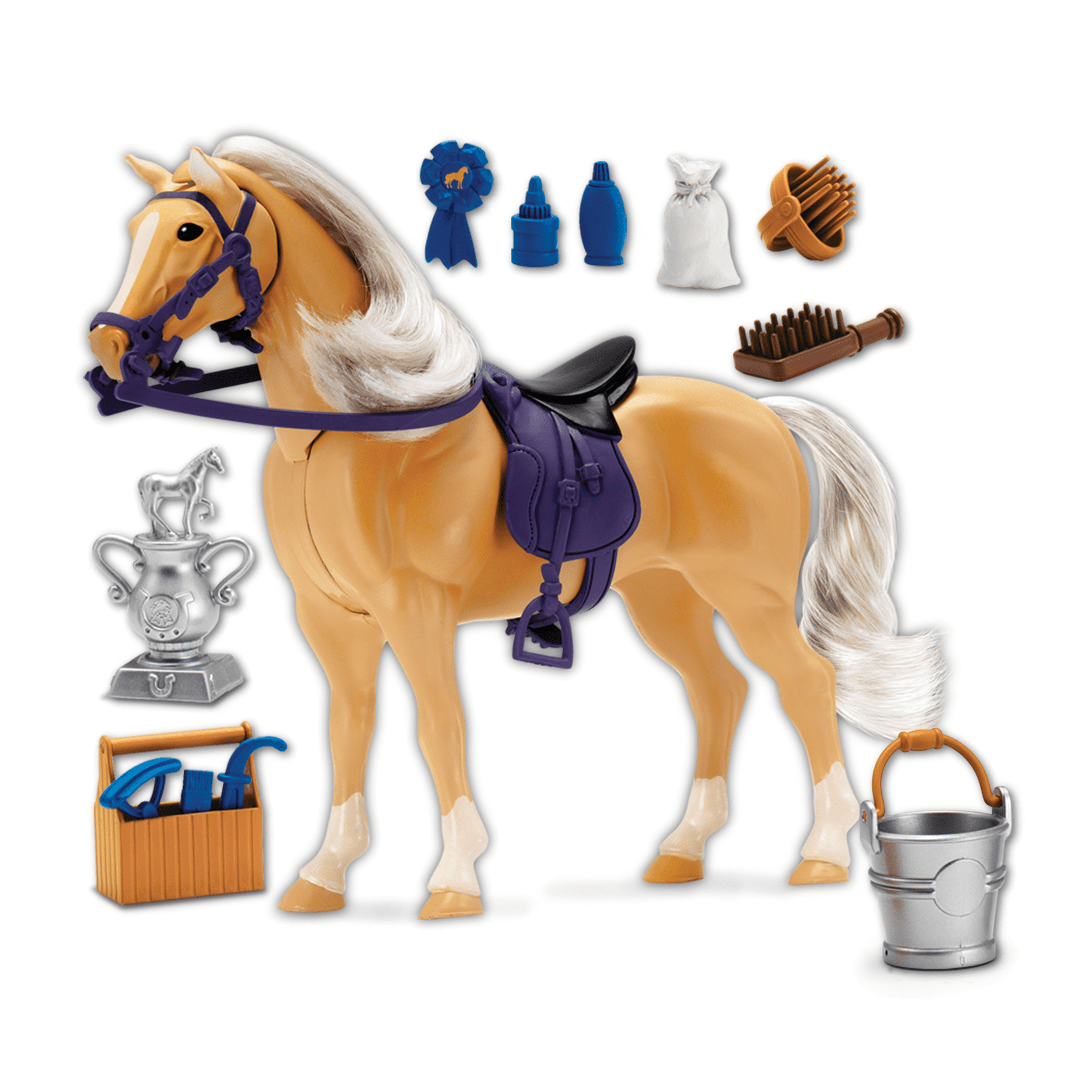 It's Girl Stuff My Pretty Pony Horse Toy With Hair Accessories ~ Green 