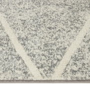 Mainstays Diamond Microfiber Plush Non-Skid Indoor 30 x 45 Accent Rug with Fringe - Grey/Ivory