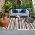 thumbnail image 2 of Red Blue Striped Outdoor Rug for Patio/Deck/Porch, Non-Slip Large Area Rug 4 x 6 Ft, Boho Vintage Abstract Colorful Striped Indoor Outdoor Rugs Washable Area Rugs, Camping Rug Carpet Runner, 2 of 8