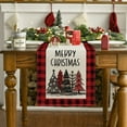 thumbnail image 2 of Smile Watercolor Red and Black Buffalo Plaid Christmas Trees Merry Xmas Table Runner 13 x 36 Inch, 2 of 7
