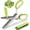 Green and White, variant on Herb Scissors with 5 Blades & Cleaning Kit, Stainless Steel Kitchen Shears for Herbs, Lettuce, Cilantro, Dishwasher Safe, Soft-Grip Handle