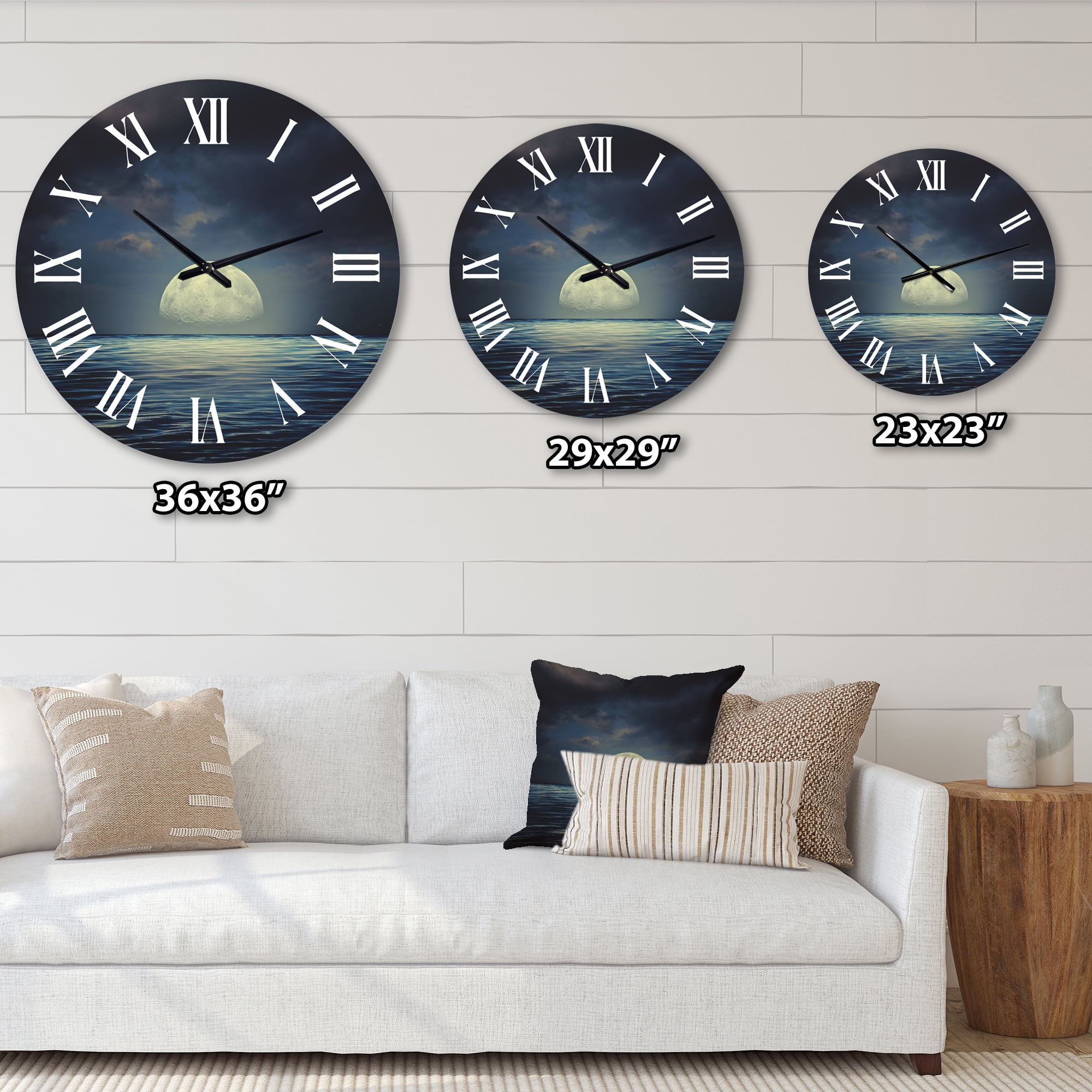 Designart 1 in Quartz Coastal Wall Clock