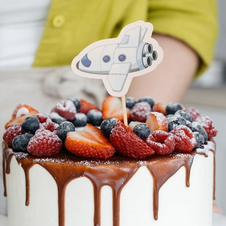 TEHAUX  30 Pcs Kids Airplane Toy Insert Attractive Decoration Cake Picks