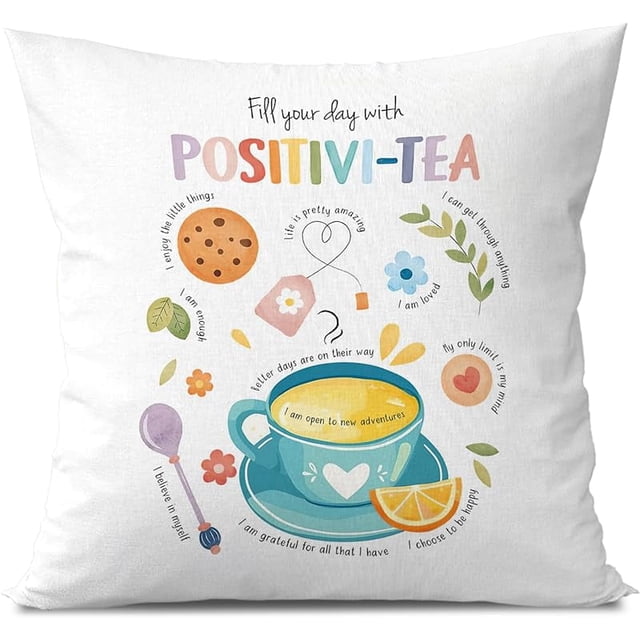 Fundas de almohada de habilidades de afrontamiento de 18 x 18 - Funda de almohada para aliviar la ansiedad, fundas de almohada decorativas para el aula, terapia, decoración de la oficina, rincón de