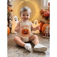thumbnail image 6 of My First Halloween Baby Boy Outfit Pumpkin Sleeveless Corduroy Overall Romper Fall Clothes, 6 of 6
