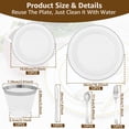 thumbnail image 2 of Vensio -72Pcs Elegant Plastic Dinnerware Set for 12 Guests, Silver Rim White Party Plates with Spoons Forks Cutters and 9oz Wine Cups, Reusable Plastic Silverware Set, 2 of 7