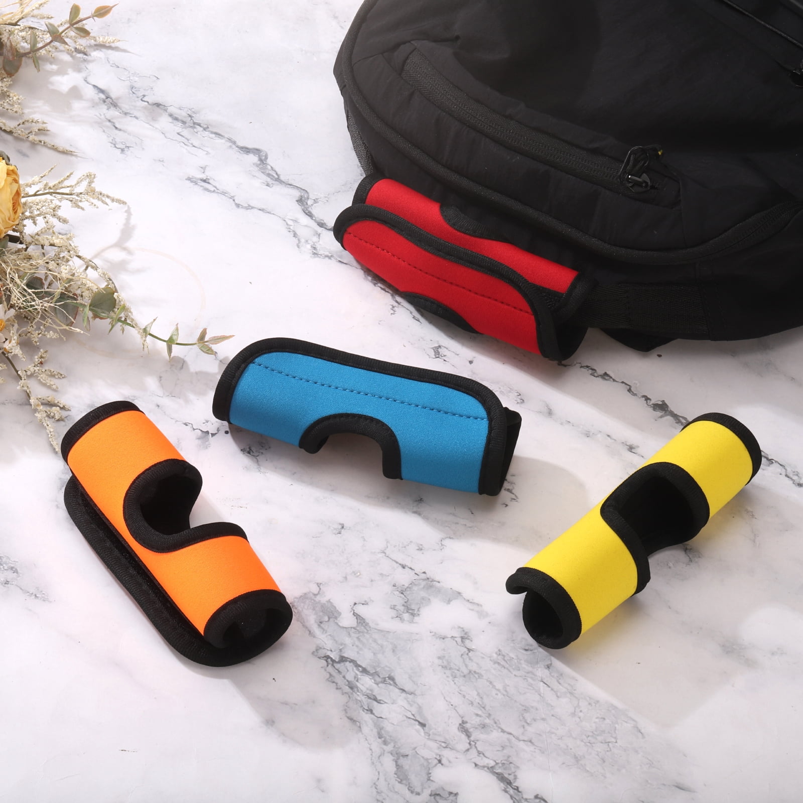 Unique Bargains Luggage Handle Wrap Hollow Neoprene for Travel Bag Wine Red