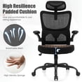thumbnail image 5 of Resenkos Mesh Office Chair with Adaptive Lumbar Support Flip-up Armrests Reclining Backrest-Black, Home Office Computer Desk Chair, Small Office Chair for Bedroom,Study, 5 of 8