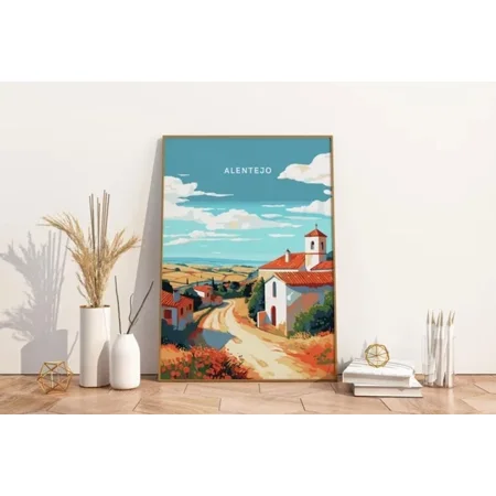 Kna Prints - Alentejo Portugal Travel Print Poster | Nostalgic Wall Art Decor | For Home Decor, Living Room, Bedroom, Office, UNFRAMED-16x24