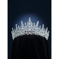 thumbnail image 6 of RUseeN Crystal Wedding Tiara for Women, Royal Queen Crown,Rhinestone Princess Tiara Hair Accessories for Quinceanera Pageant Prom Birthday, Audrey, Silver, 6 of 8