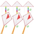 thumbnail image 1 of 6PCS Kid's Kite Triangle Diamond Blank Paint DIY Flying Kite with Reel and Line, 1 of 6