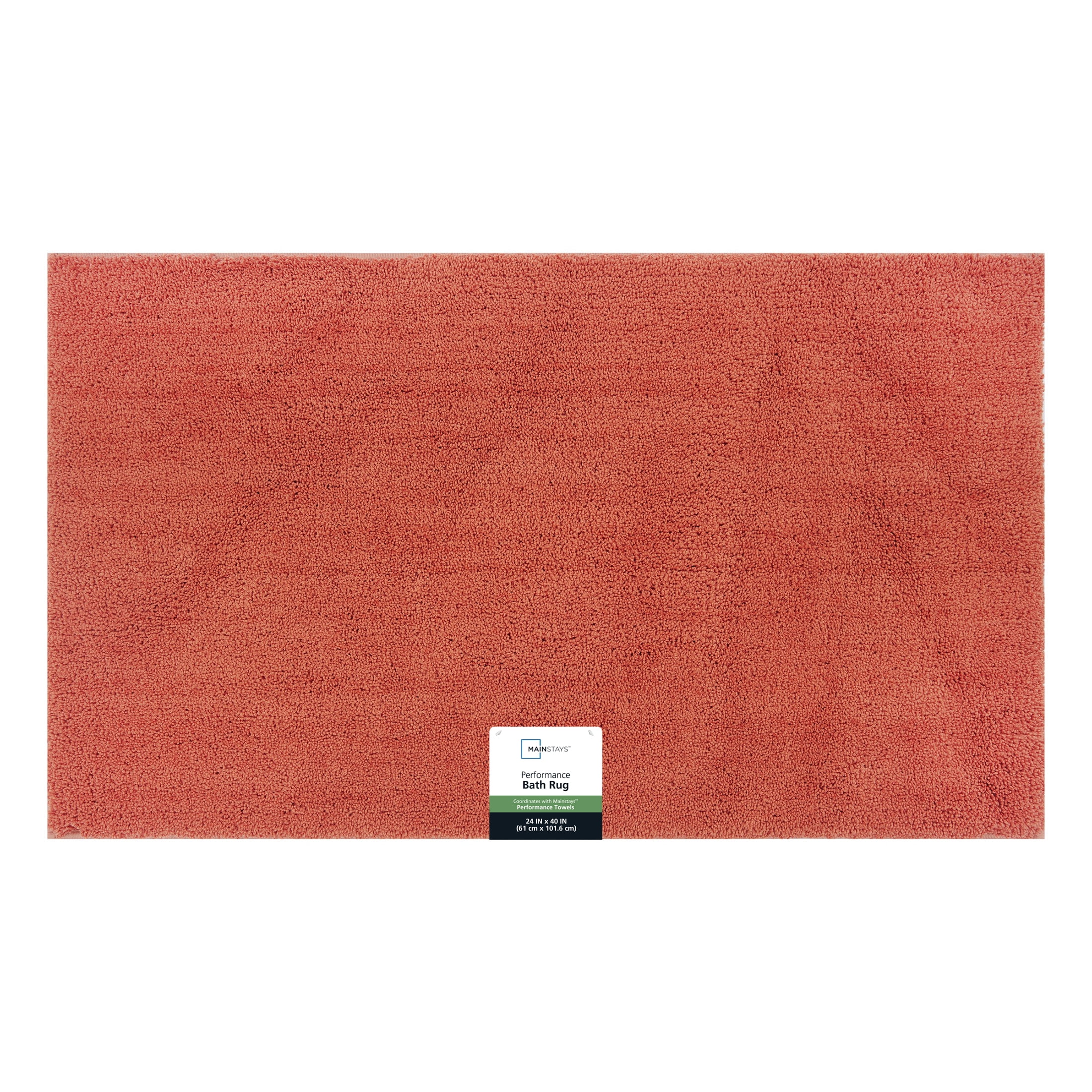 Mainstays Performance Recycled Polyester Bath Rug, Terracotta Dream, 24" x 40"