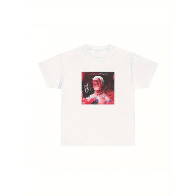 Chase Atlantic - T-Shirt Premium In Death - T-Shirt de Groupe Blanc avec Graphique Rouge - Marchandise Robuste pour Fans pour Concerts, Anniversaires, C