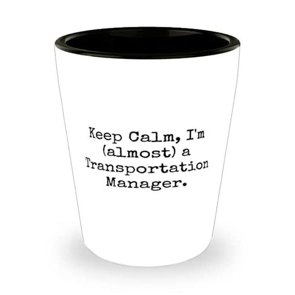 Sarcasm Transportation manager Shot Glass, Keep Calm, I'm), For Coworkers, Present From Boss, Ceramic Cup For Transportation manager